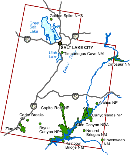 Utah's National Parks Map