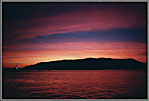Sunset With Island And Boats